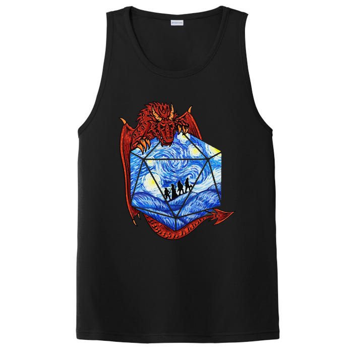 Funny Nerdy Gamer Fantasy Art Starry Night Gift PosiCharge Competitor Tank