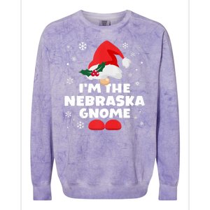 Funny Nebraska Gnome Family Matching Group Happy Christmas Colorblast Crewneck Sweatshirt