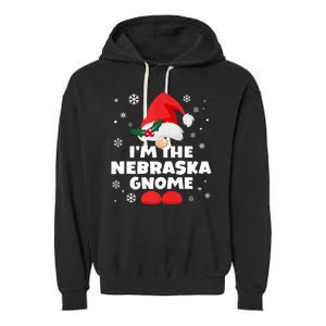 Funny Nebraska Gnome Family Matching Group Happy Christmas Garment-Dyed Fleece Hoodie