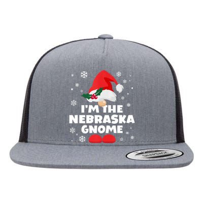 Funny Nebraska Gnome Family Matching Group Happy Christmas Flat Bill Trucker Hat