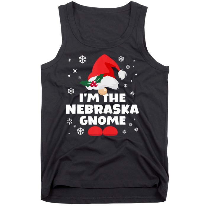 Funny Nebraska Gnome Family Matching Group Happy Christmas Tank Top