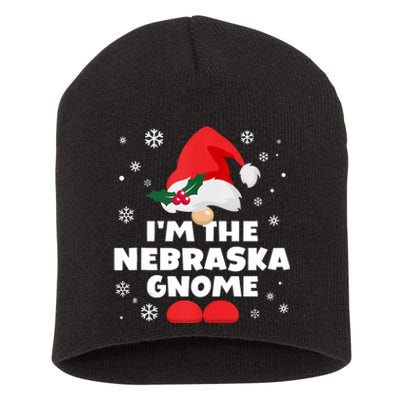 Funny Nebraska Gnome Family Matching Group Happy Christmas Short Acrylic Beanie