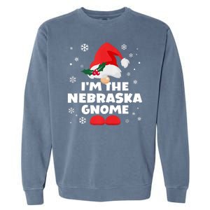 Funny Nebraska Gnome Family Matching Group Happy Christmas Garment-Dyed Sweatshirt