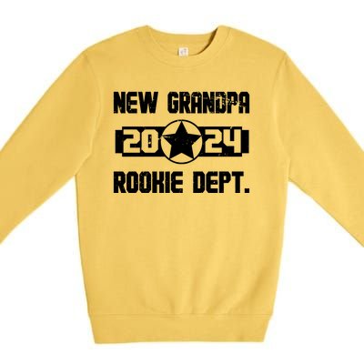 Funny New Grandpa Rookie Dept 2024 Premium Crewneck Sweatshirt