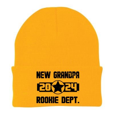 Funny New Grandpa Rookie Dept 2024 Knit Cap Winter Beanie