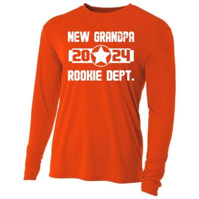 Funny New Grandpa Rookie Dept 2024 Cooling Performance Long Sleeve Crew