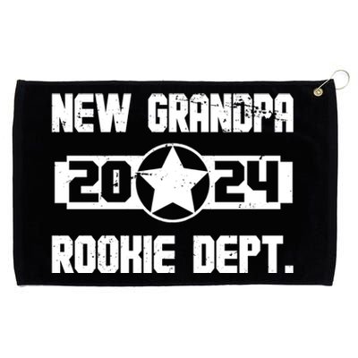 Funny New Grandpa Rookie Dept 2024 Grommeted Golf Towel