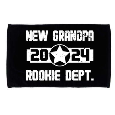 Funny New Grandpa Rookie Dept 2024 Microfiber Hand Towel