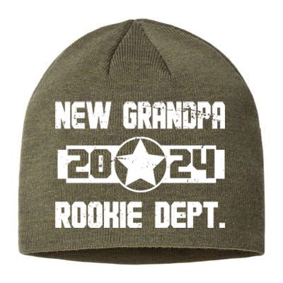 Funny New Grandpa Rookie Dept 2024 Sustainable Beanie