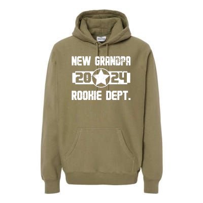 Funny New Grandpa Rookie Dept 2024 Premium Hoodie