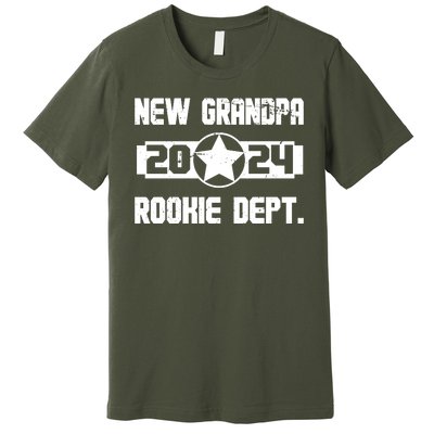 Funny New Grandpa Rookie Dept 2024 Premium T-Shirt