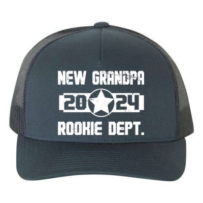 Funny New Grandpa Rookie Dept 2024 Yupoong Adult 5-Panel Trucker Hat