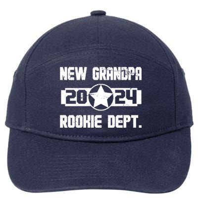 Funny New Grandpa Rookie Dept 2024 7-Panel Snapback Hat