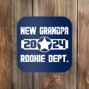 Funny New Grandpa Rookie Dept 2024 Coaster