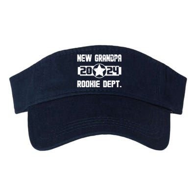 Funny New Grandpa Rookie Dept 2024 Valucap Bio-Washed Visor