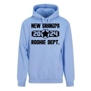 Funny New Grandpa Rookie Dept 2024 Unisex Surf Hoodie