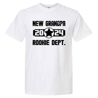 Funny New Grandpa Rookie Dept 2024 Garment-Dyed Heavyweight T-Shirt