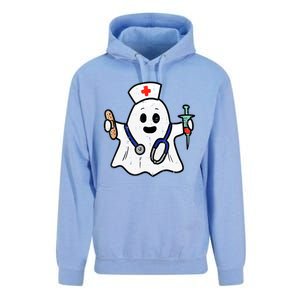 Funny Nurse Ghost Boo Scrub Pocket Halloween Spooky Season Gift Unisex Surf Hoodie