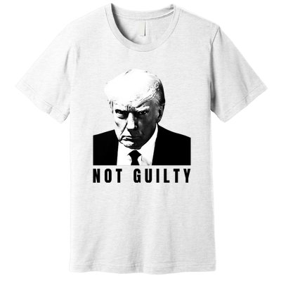 Funny Not Guilty Donald Trump Mug Shot Premium T-Shirt