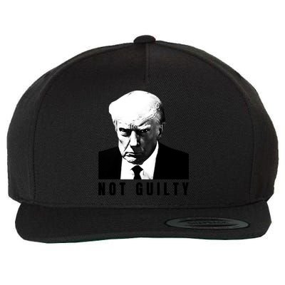 Funny Not Guilty Donald Trump Mug Shot Wool Snapback Cap