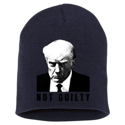 Funny Not Guilty Donald Trump Mug Shot Short Acrylic Beanie