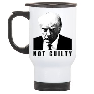 Funny Not Guilty Donald Trump Mug Shot Stainless Steel Travel Mug