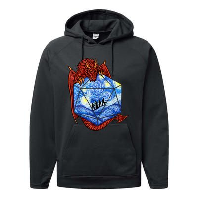 Funny Nerdy Gamer , Fantasy Art , Starry Night Performance Fleece Hoodie