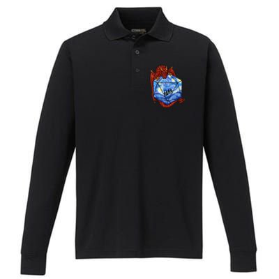 Funny Nerdy Gamer , Fantasy Art , Starry Night Performance Long Sleeve Polo