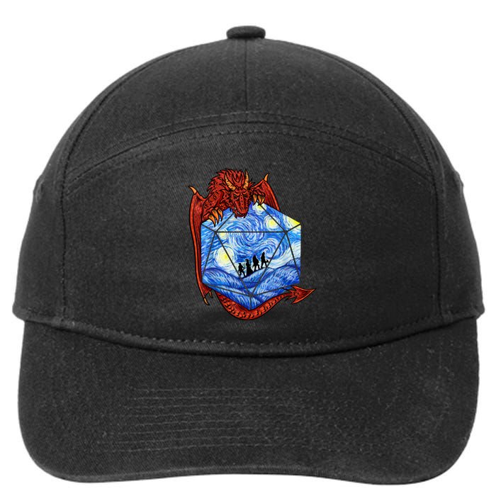 Funny Nerdy Gamer , Fantasy Art , Starry Night 7-Panel Snapback Hat