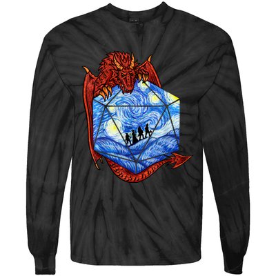 Funny Nerdy Gamer , Fantasy Art , Starry Night Tie-Dye Long Sleeve Shirt