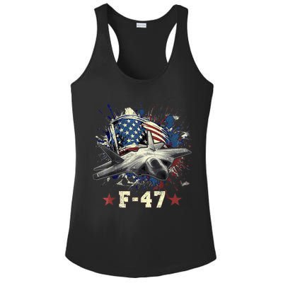 F-47 Next Generation Fighter Jet Aviation Airshow Ladies PosiCharge Competitor Racerback Tank