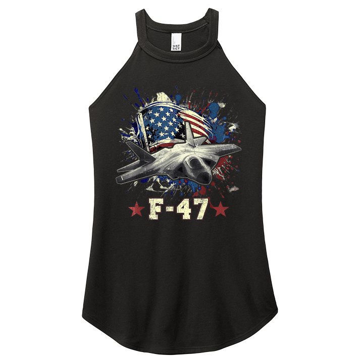 F-47 Next Generation Fighter Jet Aviation Airshow Women's Perfect Tri Rocker Tank