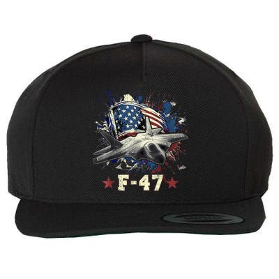 F-47 Next Generation Fighter Jet Aviation Airshow Wool Snapback Cap