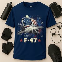 F-47 Next Generation Fighter Jet Aviation Airshow Cooling Performance Crew T-Shirt