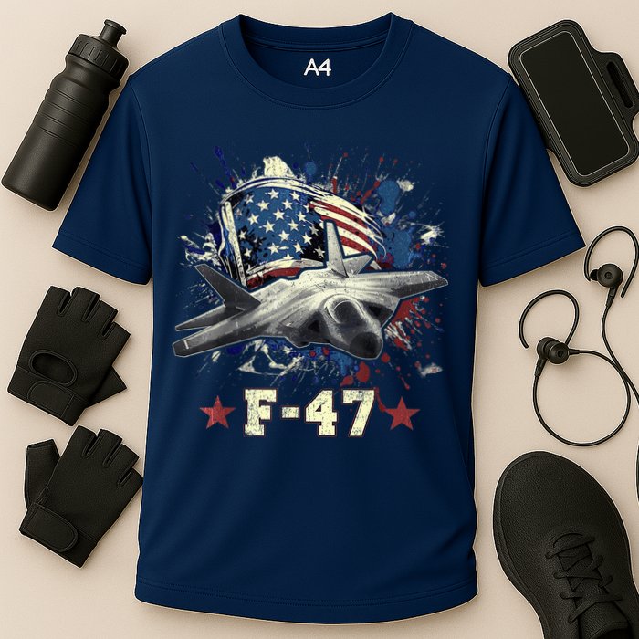 F-47 Next Generation Fighter Jet Aviation Airshow Cooling Performance Crew T-Shirt