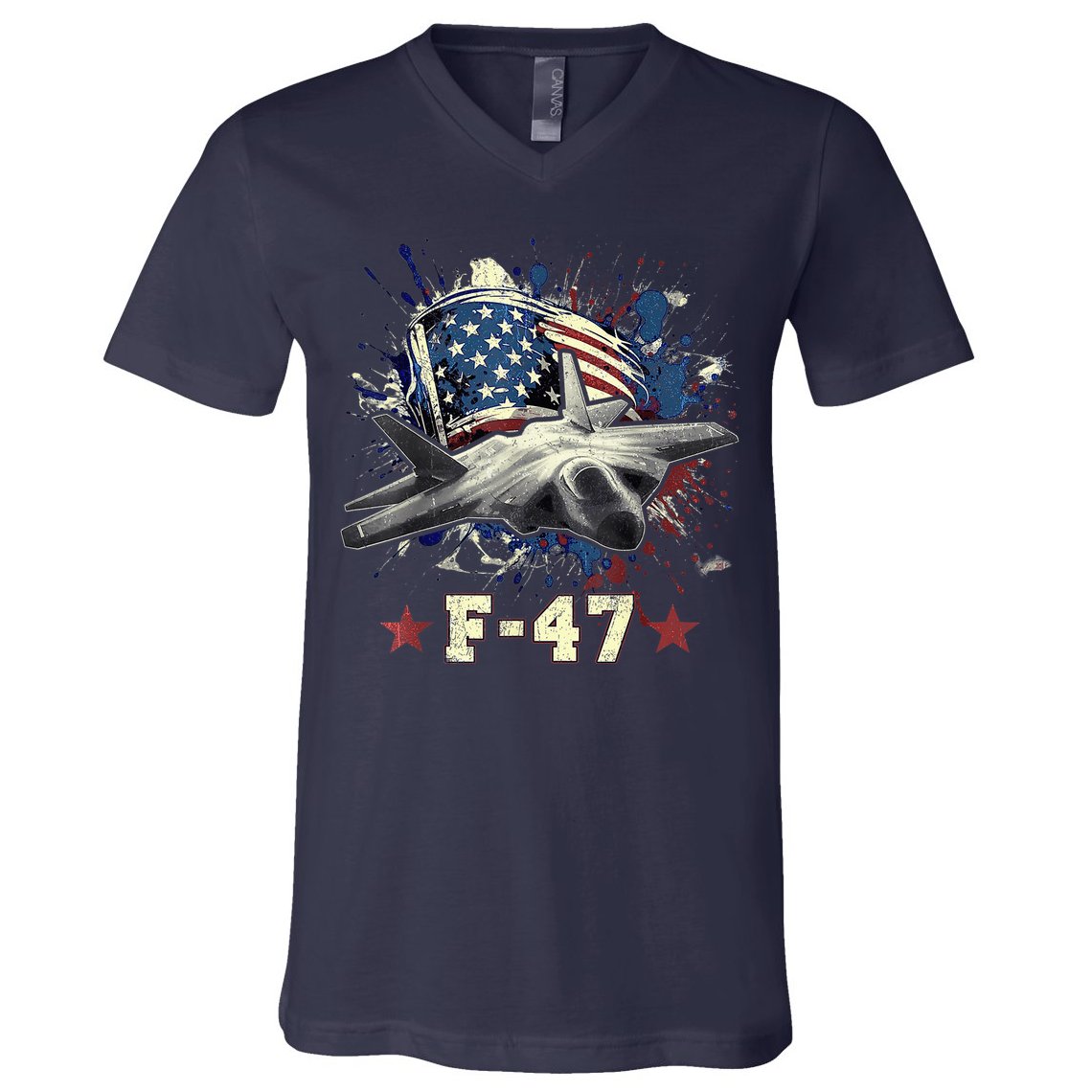 F-47 Next Generation Fighter Jet Aviation Airshow V-Neck T-Shirt