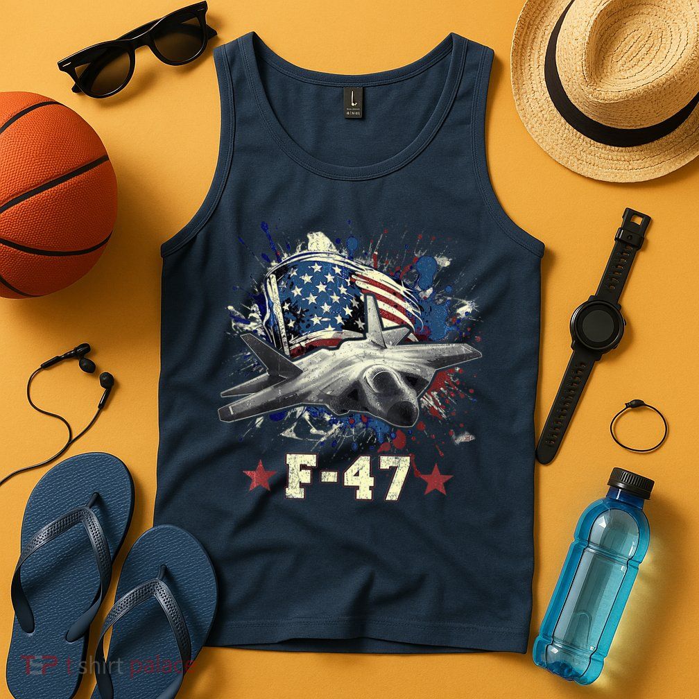 F-47 Next Generation Fighter Jet Aviation Airshow Tank Top