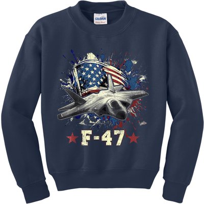 F-47 Next Generation Fighter Jet Aviation Airshow Kids Sweatshirt