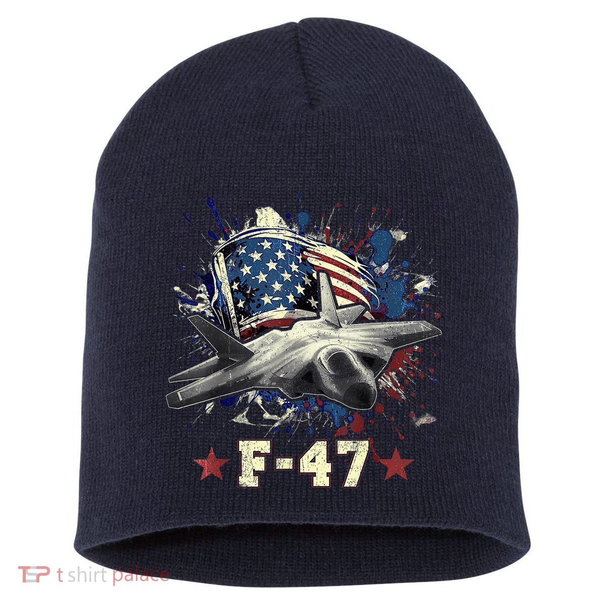 F-47 Next Generation Fighter Jet Aviation Airshow Short Acrylic Beanie