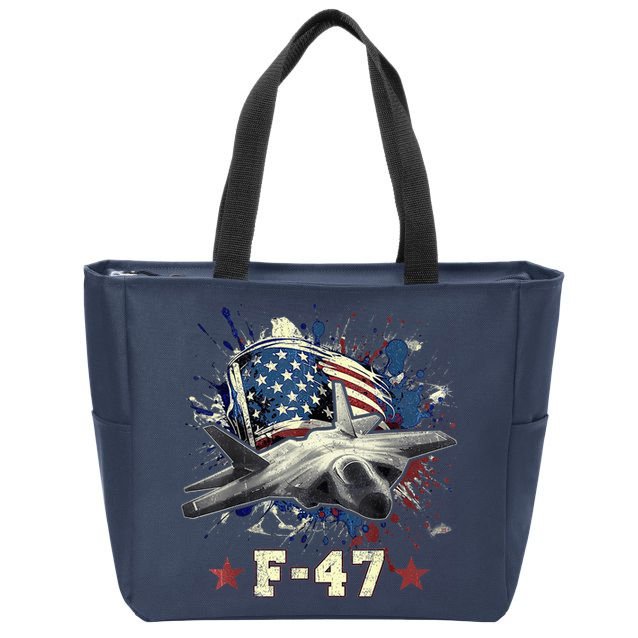 F-47 Next Generation Fighter Jet Aviation Airshow Zip Tote Bag