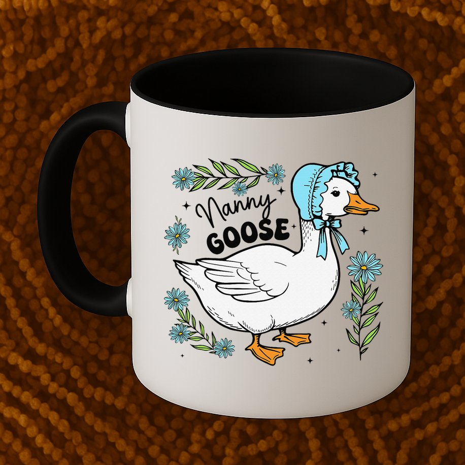 Floral Nanny Goose Cute Silly Goose Mothers Day Mug