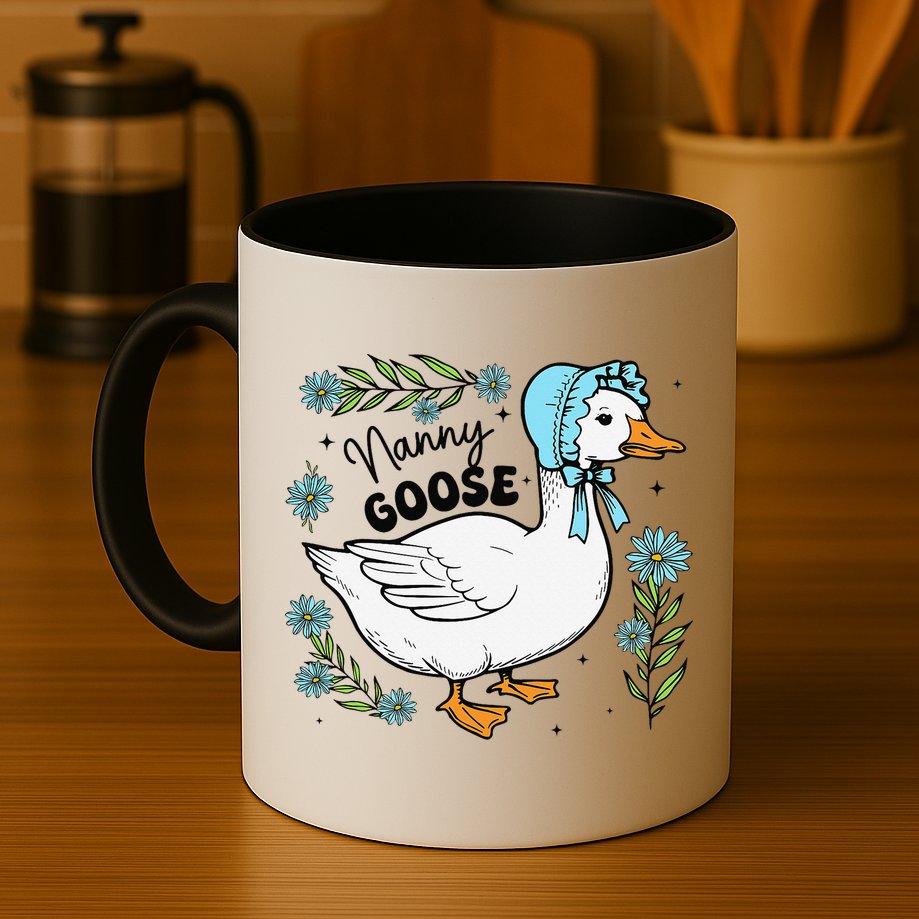 Floral Nanny Goose Cute Silly Goose Mothers Day Mug