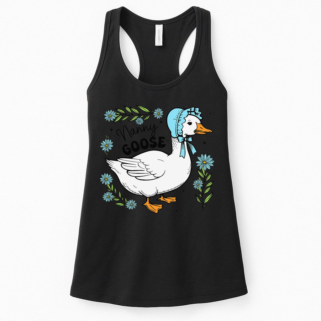 Floral Nanny Goose Cute Silly Goose Mothers Day Womens Tank Top