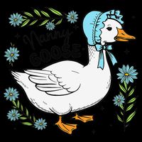 Floral Nanny Goose Cute Silly Goose Mothers Day Womens T-Shirt