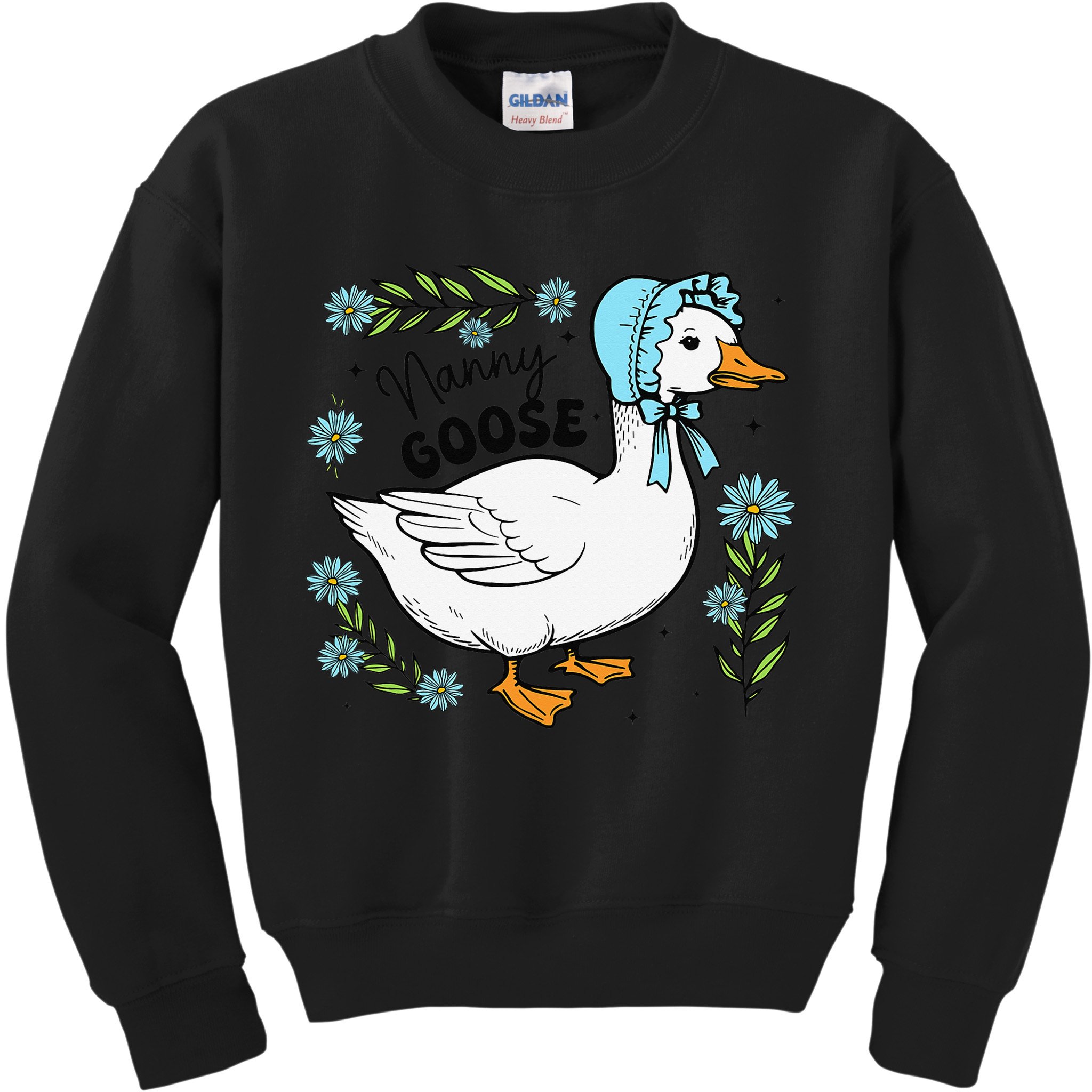 Floral Nanny Goose Cute Silly Goose Mothers Day Kids Sweatshirt