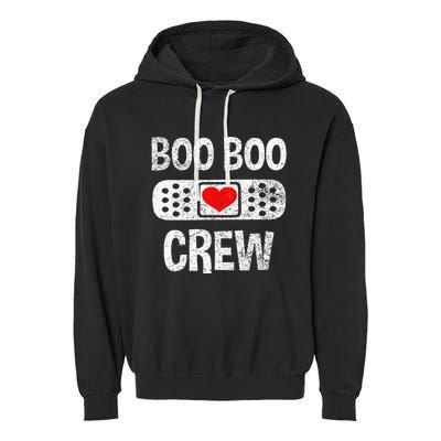 Funny Nurse Ghost Boo Crew Halloween Costume Girls Garment-Dyed Fleece Hoodie