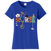 Funny Nurse Ghost Boo Scrub Witch Halloween Spooky Season Gift Women's T-Shirt