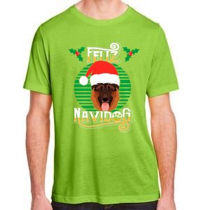 Feliz Navidog Ger Shepherd Dog Holiday Merry Christmas Gift Adult ChromaSoft Performance T-Shirt