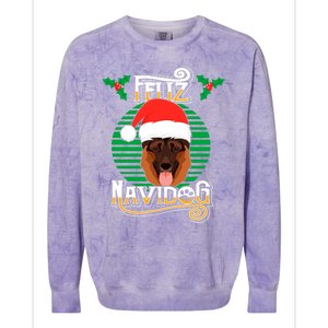 Feliz Navidog Ger Shepherd Dog Holiday Merry Christmas Gift Colorblast Crewneck Sweatshirt