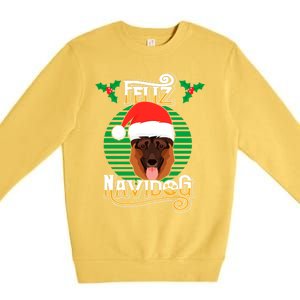 Feliz Navidog Ger Shepherd Dog Holiday Merry Christmas Gift Premium Crewneck Sweatshirt